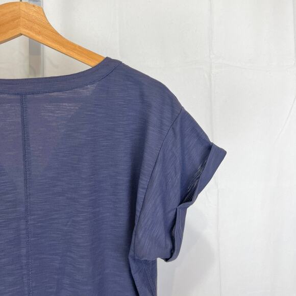 L.L. BEAN Streamside Tee Short Sleeve V Neck Top Slub Knit Blue Gray Size M - Picture 7 of 8